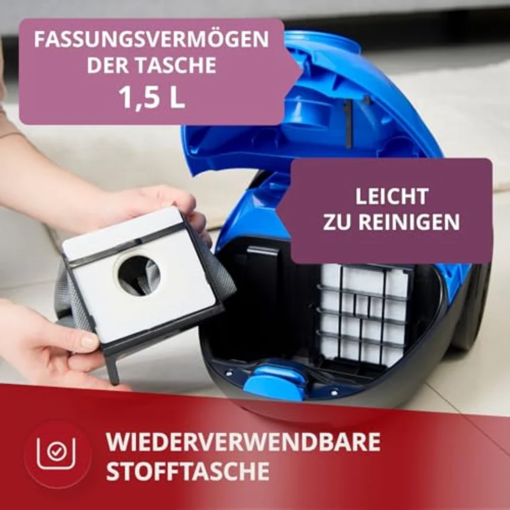 MPM MOD-53, Beutelstaubsauger Handheld mit starker Saugkraft und leiser Betriebsweise – Bild 3