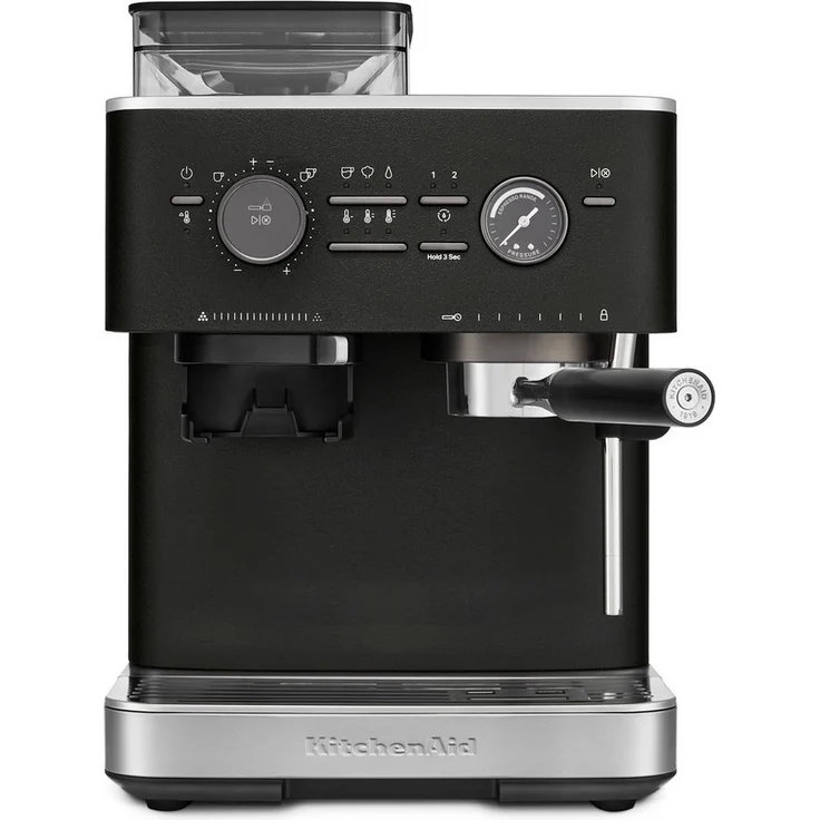 KitchenAid Kaffeehalbautomat KitchenAid halbautomatische Espressomaschine mit Gratmahlwerk, Edelstahlgehäuse – Bild 1