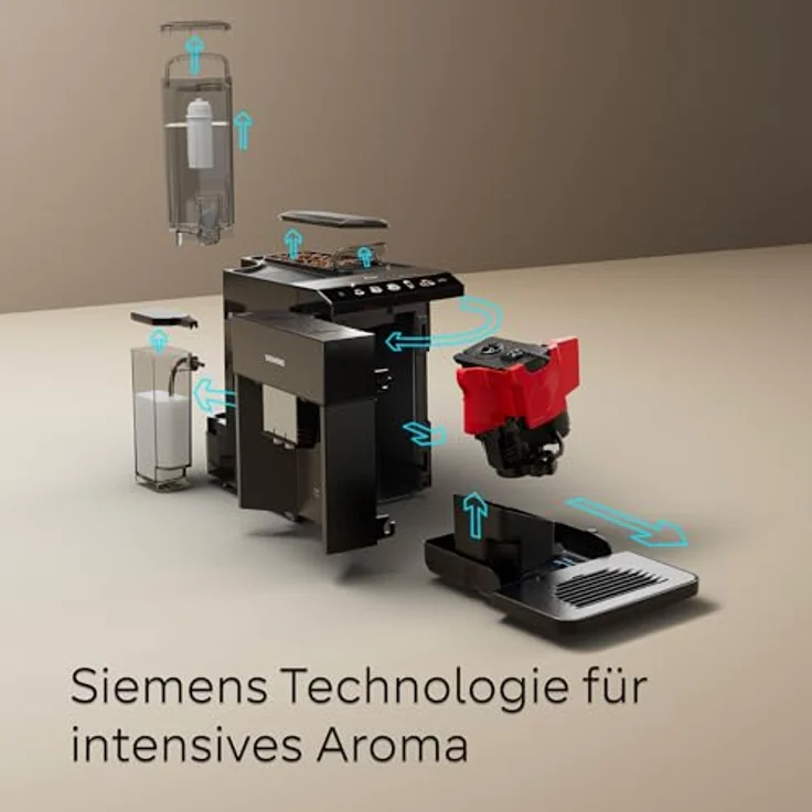 SIEMENS Kaffeevollautomat Siemens TQ515D09 Kaffee-Vollautomat mit Milchbehälter, Cappuccino-Funktion, in elegantem Klavierlack schwarz – Bild 7