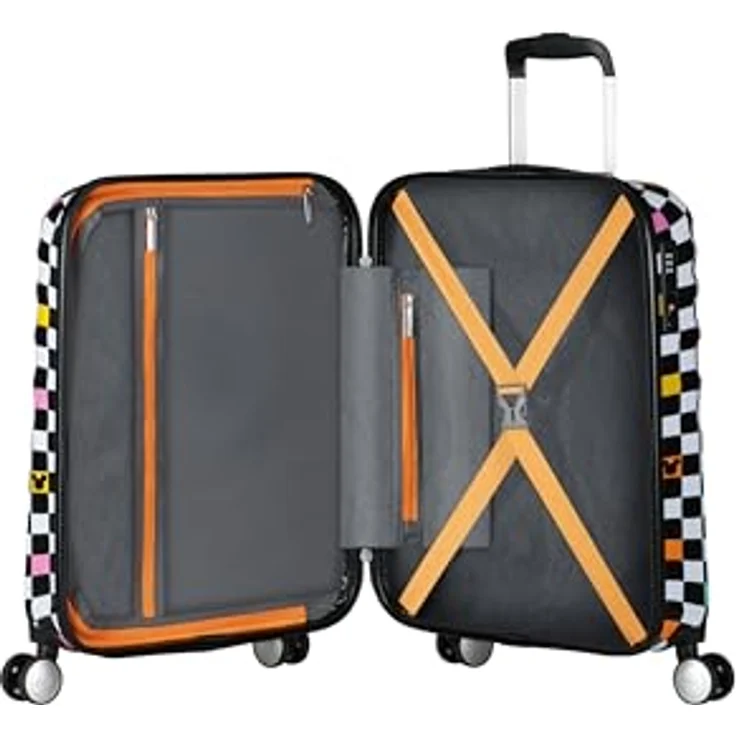 American Tourister Wavebreaker Disney FL - Spinner S, Handgepäck, 55 cm, 36 L, Mehrfarbig (Mickey Check) - Robuster Koffer aus ABS mit recycelter PET-Innenausstattung – Bild 5