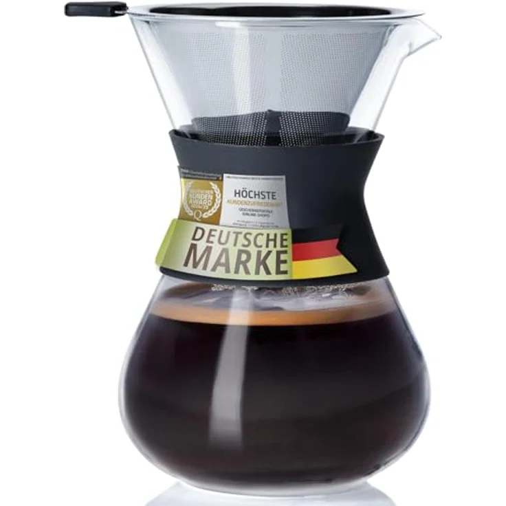 Coffee Fox Kaffeebereiter, Pour Over - 650 ml Glaskaraffe mit Edelstahlfilter, spülmaschinenfest und nachhaltig – Bild 9