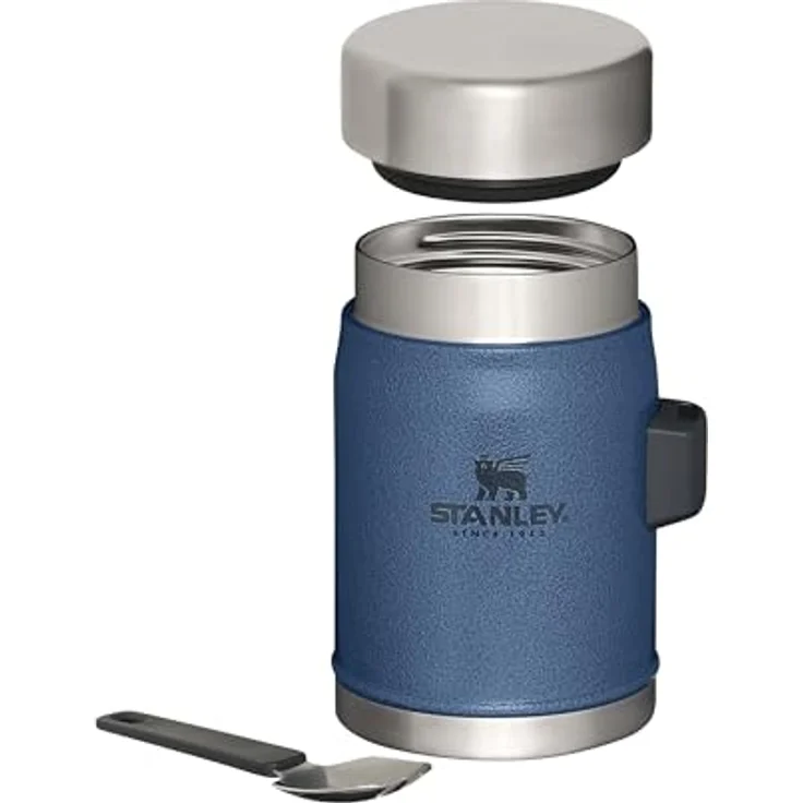 Stanley 1913 Classic Food Jar, Lunchbox aus Edelstahl, 0,4 L, doppelwandige Vakuumisolierung, Blau, inkl. Spork – Bild 8
