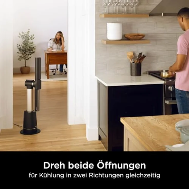 Shark TurboBlade TF200SEU, flügelloser Turmventilator mit Hochgeschwindigkeitssystem, 10 Geschwindigkeiten, 180° Oszillation, Fernbedienung, leise, Farbe Holzkohle – Bild 5