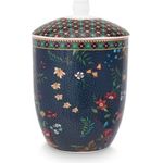 PiP Studio Berry Blues Vorratsdose, 1,5 l, blaue Porzellandose im romantischen Design