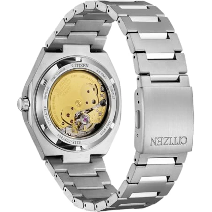 Citizen Automatic Watch NJ0180-80L, Herrenuhr mit automatischem Uhrwerk, Titanband in Silber, blauem Zifferblatt – Bild 2