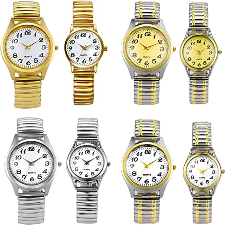 Avaner Armbanduhr mit großem Zifferblatt, elegante Herrenuhr und modische Damenuhr mit elastischem Edelstahl-Armband, wasserdichte Analog Quarzuhr für Männer und Frauen – Bild 4
