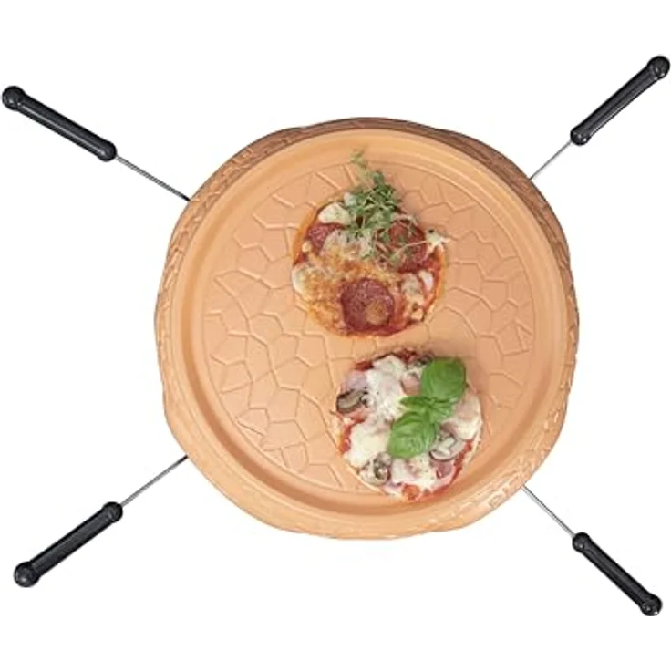 Gastronoma Pizzaofen – Pizzaofen mit Terrakottakuppel für 4 Personen – Pizzadom - 800 Watt - Zubereitung in 5-7 Minuten - mit Zubehör - Flachkuppel – Bild 2