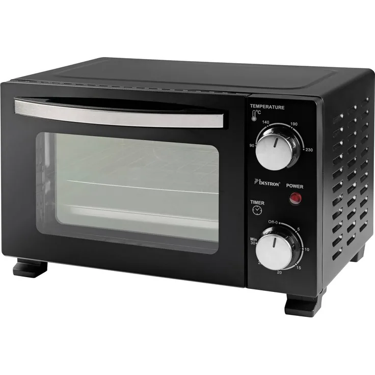 Bestron AOV10 Mini-Backofen, 10l mit Grillfunktion, Kontrollleuchte und Timerfunktion