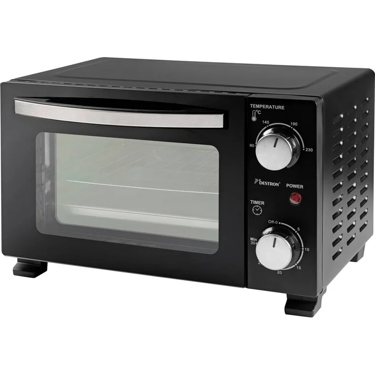 Bestron AOV10 Mini-Backofen, 10l mit Grillfunktion, Kontrollleuchte und Timerfunktion