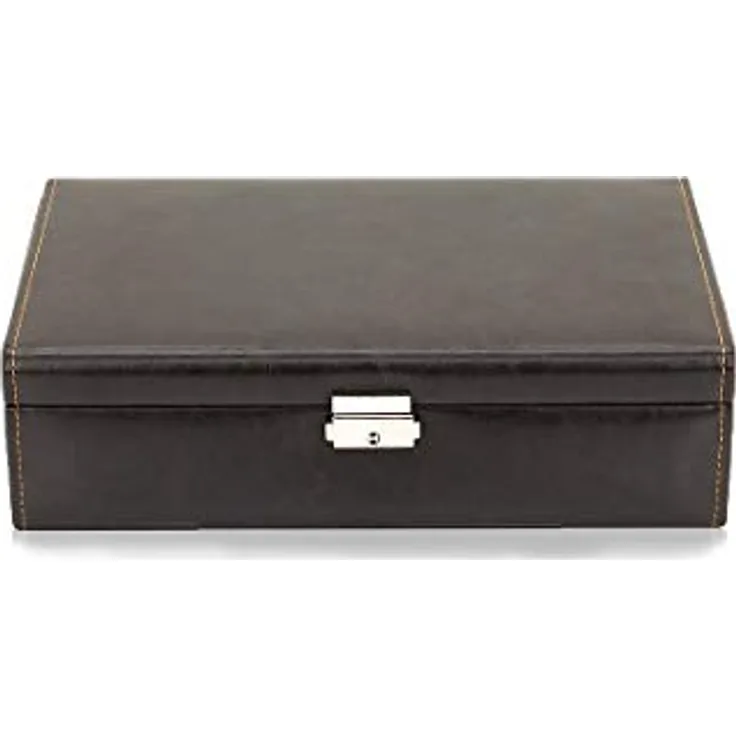 Friedrich23 Uhrenbox Bond für 10 Uhren, abschließbar mit hochwertigem Velours-Innenfutter