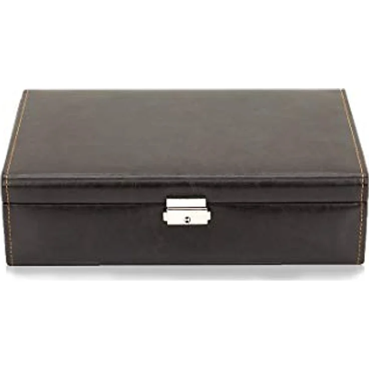 Friedrich23 Uhrenbox Bond für 10 Uhren, abschließbar mit hochwertigem Velours-Innenfutter – Bild 1