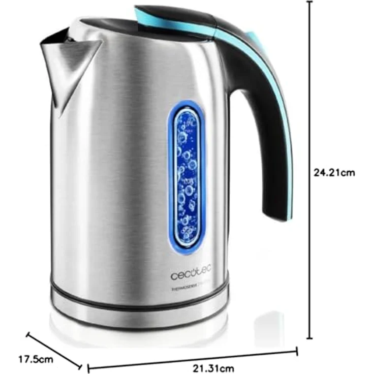 Cecotec ThermoSense 270 Elektrischer Wasserkocher 1,7 Liter, BPA-frei, Edelstahl, 360-Grad-Basis, Antikalkfilter, doppeltes Sicherheitssystem, 2200 W – Bild 7