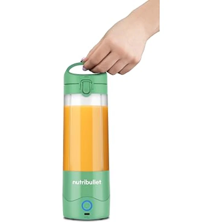 NutriBullet Portable NBP003LG, tragbarer Mixer 475ml, wiederaufladbar, 4-Klingen-Messer, Tritanbecher, USB-C Aufladung, Hellgrün – Bild 4