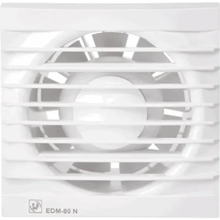 THERMEX Mini edm80, Leiser Ventilator für Badezimmer mit automatischem Rollladen und Timer, ABS-Kunststoff
