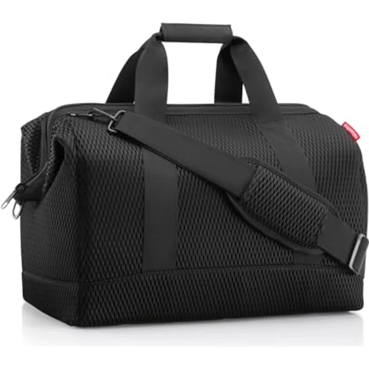 reisenthel allrounder L mesh black, Handtasche mit 30 Litern Volumen, schwarz, mit gepolsterten Tragegriffen und sechs Innenfächern – Bild 3