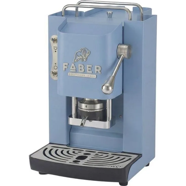 Faber Coffee Machines Pro Deluxe 3.0 Chrom, Kaffeepadmaschine für 44mm ESE-Pads, mit hygienischem Wassertank aus Glas und magnetisch abnehmbarer Brühgruppe
