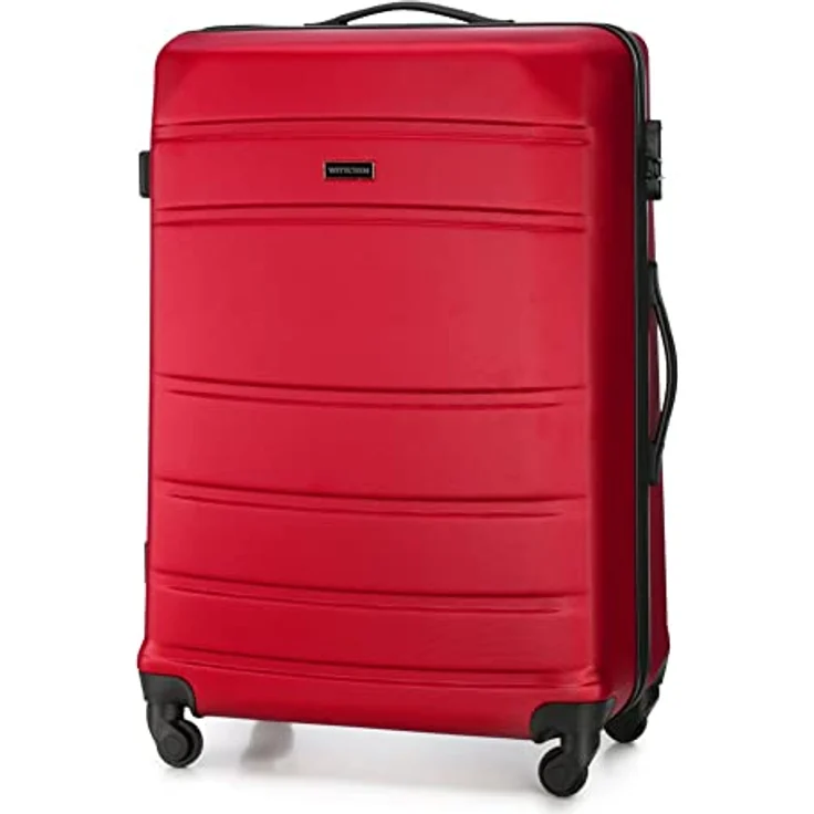 WITTCHEN Großer Koffer Trolley Koffer Reisekoffer aus ABS Hartschalen Trolley 4 Rollen Kombinationsschloss Rot 56-3A-653-35 – Bild 2