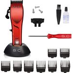 Stylecraft Professional Herrenhaarschneider hergestellt von Gamma Più, Clipper mit Rotationsmotor, 150 Minuten kabelloser Betrieb, verstellbare Klinge, 8 Kämme, Klingenhalter, Stabiles Metallgehäuse