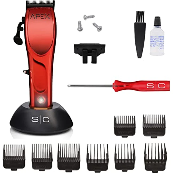Stylecraft Professional Herrenhaarschneider hergestellt von Gamma Più, Clipper mit Rotationsmotor, 150 Minuten kabelloser Betrieb, verstellbare Klinge, 8 Kämme, Klingenhalter, Stabiles Metallgehäuse – Bild 1