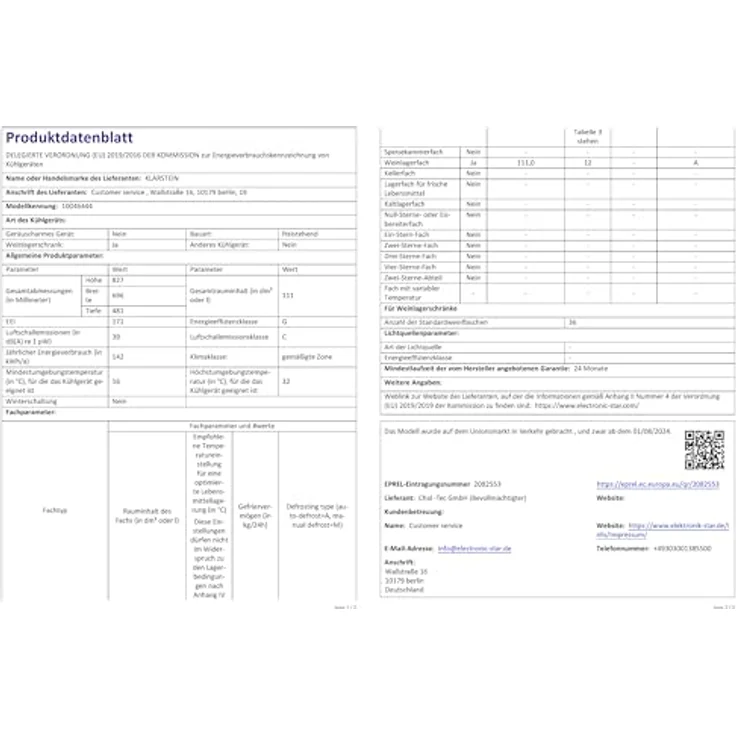 Klarstein Vinamour Weinkühlschrank 36 Flaschen – 2 Zonen, Touch-Steuerung, LED, Edelstahl-Doppeltür, UV-Schutz, freistehend – Bild 8