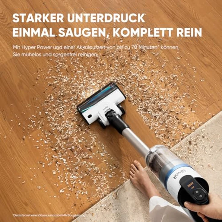 Levoit AERO Akku Staubsauger mit 60 Tagen handsfrem Reinigung, 99,999% HEPA Effizienz, Anti-Tangle für Tierhaare und Hartböden, kabellos, Laufzeit bis 150㎡ – Bild 5