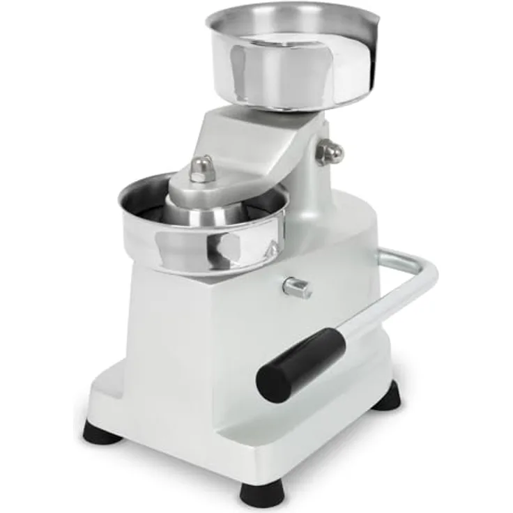 vertes Hamburgerpresse, Edelstahl und Aluminium, Profi Patty Presse mit 10 cm Durchmesser, manuell, inkl. 500 Trennblätter