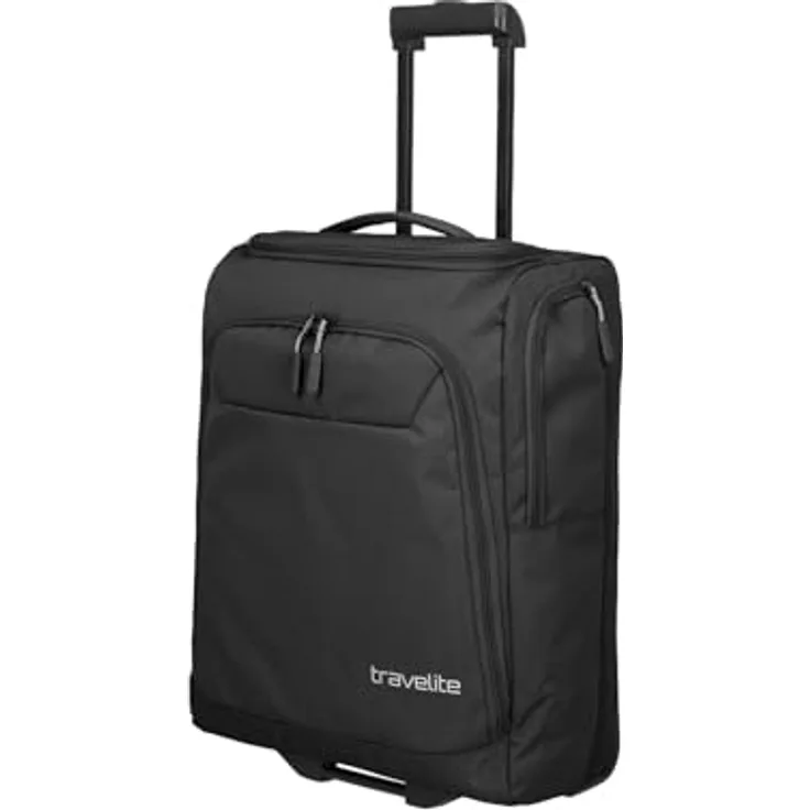 Travelite Trolley Reisetasche mit Rollen klein, Kick Off, 55 cm, 44 Liter, Schwarz