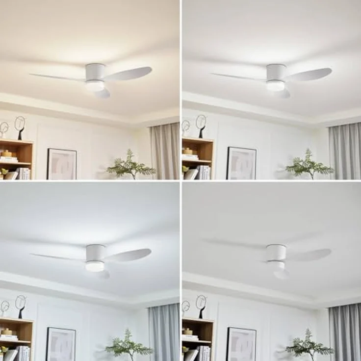 Lucande Kayu 10022103, LED Deckenventilator mit 1-flammiger Lampe, CCT-Funktion, Weiß, modern für Wohnzimmer – Bild 8