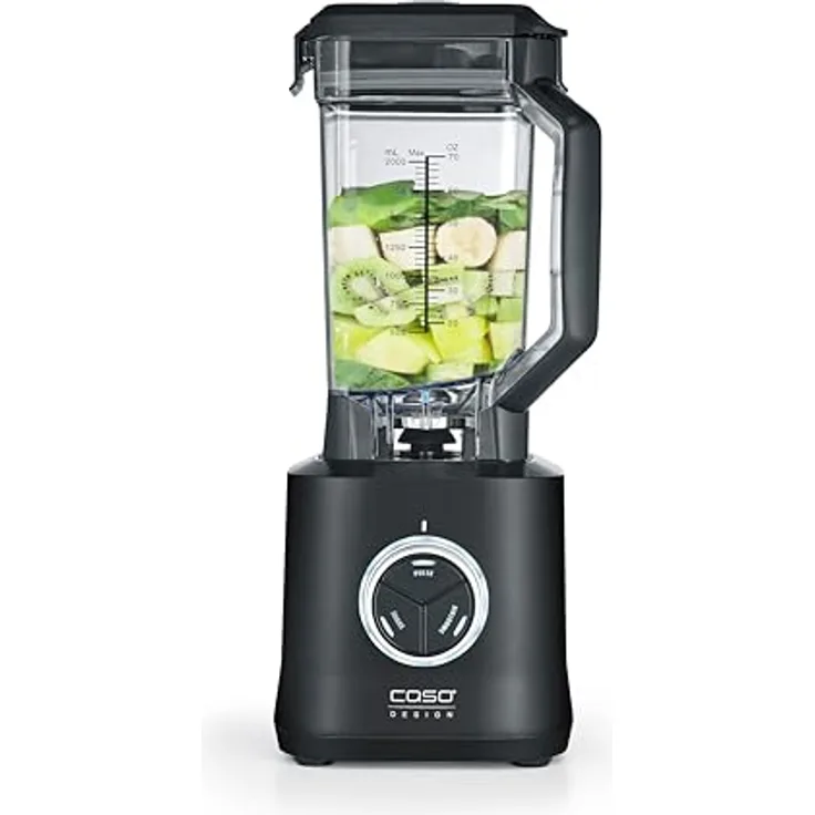 CASO Power Blender B 2000 - Profi Standmixer, 30.000 U/min, 2000 Watt, Tritan-Mixbehälter (2 l), Pulse-, Shake-, Smoothie-Funktion, Titanbeschichtet, Schwarz