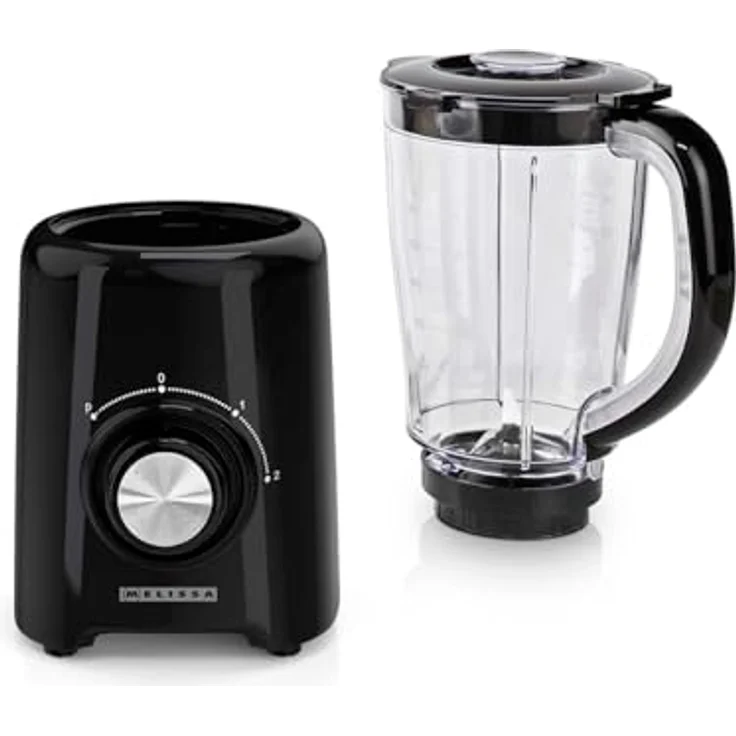 MELISSA Standmixer 800 W, 1,5 Liter, 2 Geschwindigkeiten + Pulse, 4 Edelstahlklingen, Kunststoffbehälter – Bild 3