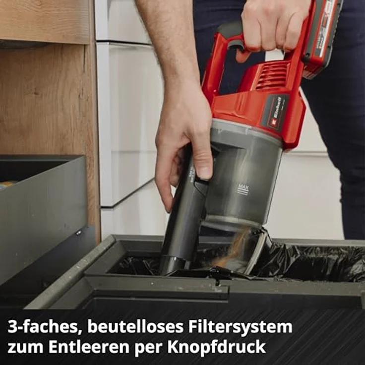 Einhell Akku-Stielstaubsauger TE-SV 18 Li, beutelos mit 1x4,0Ah Akku, 2-in-1 Funktion, ECO- und BOOST-Modus, motorisierte Bodendüse – Bild 9