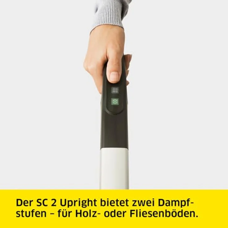 Kärcher Dampfreiniger SC 2 Upright, Aufheizzeit: 30 s, Flächenleistung: ca. 50 m², Tank: 0,4 l, Heizleistung: 1600 W, mit Bodendüse EasyFix, Mikrofaser-Bodentuch und Entkalkungskartusche – Bild 3