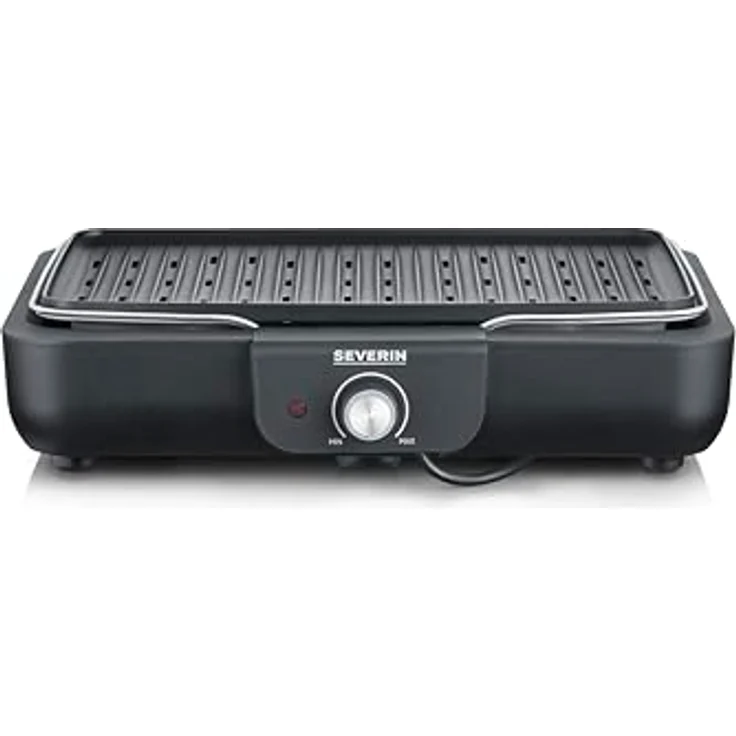SEVERIN Tischgrill mit Grilplatte PG 8556, Schwarz - Gerippte Grillplatte aus hochwertigen Aluminium Druckguss für perfekte Grillergebnisse – Bild 5