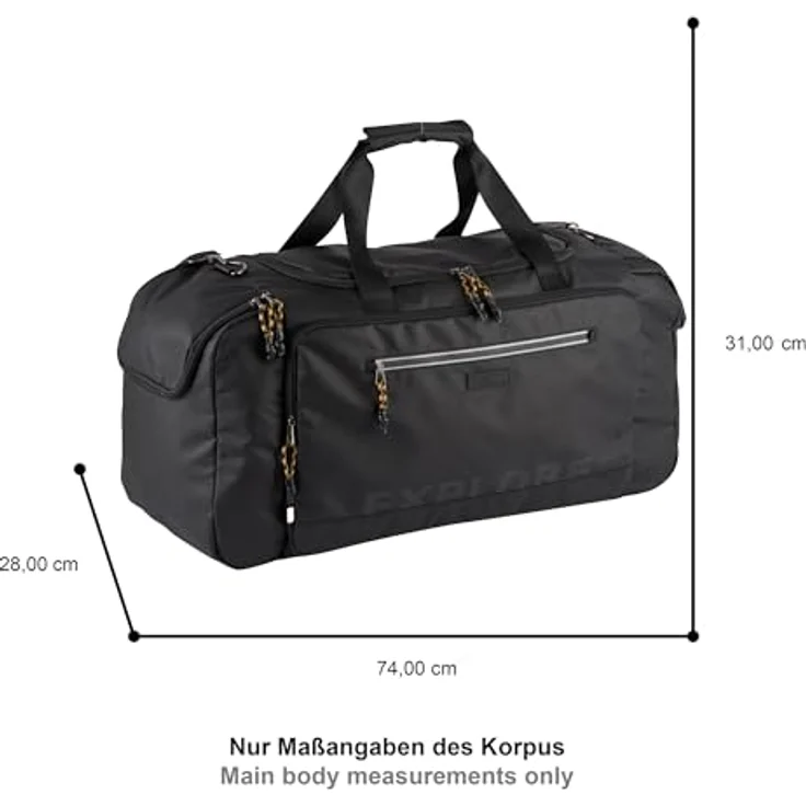 camel active Explore Weekender Reisetasche, 74 cm, schwarz, 100% Polyester, Reise- & Sporttasche – Bild 4
