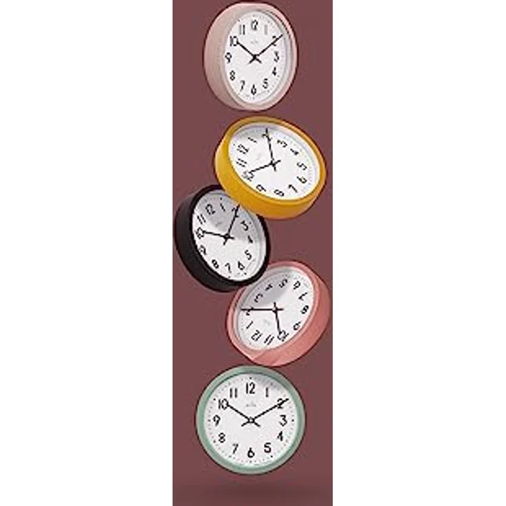 Acctim Elstow Küchenwanduhr, klein, Quarz, Retro-Stil, 20 cm, Clay – Bild 4