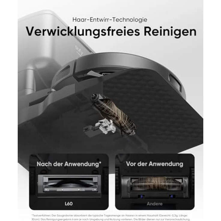 eufy L60 Saugroboter mit Absaugstation, 5.000Pa Saugkraft, Anti-Haar-Verwicklung, iPath-Laser-Navigation, 60 Tage selbständige Reinigung – Bild 3