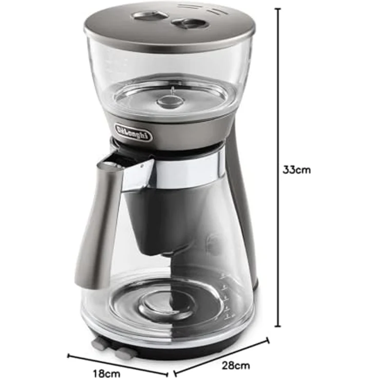 De'Longhi Clessidra ICM 17210 Filterkaffeemaschine, Zubereitung nach ECBC Standards und klassischem Schwallbrühverfahren, Thermostat für ideale Temperatur, bis zu 10 Tassen, 1,25 Liter, silber – Bild 2