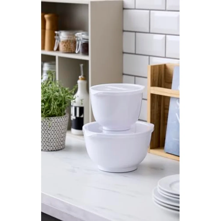 Rosti Margrethe Schüssel Set, 4-Teilig aus Recycelbarem Kunststoff, Weiß – Bild 2
