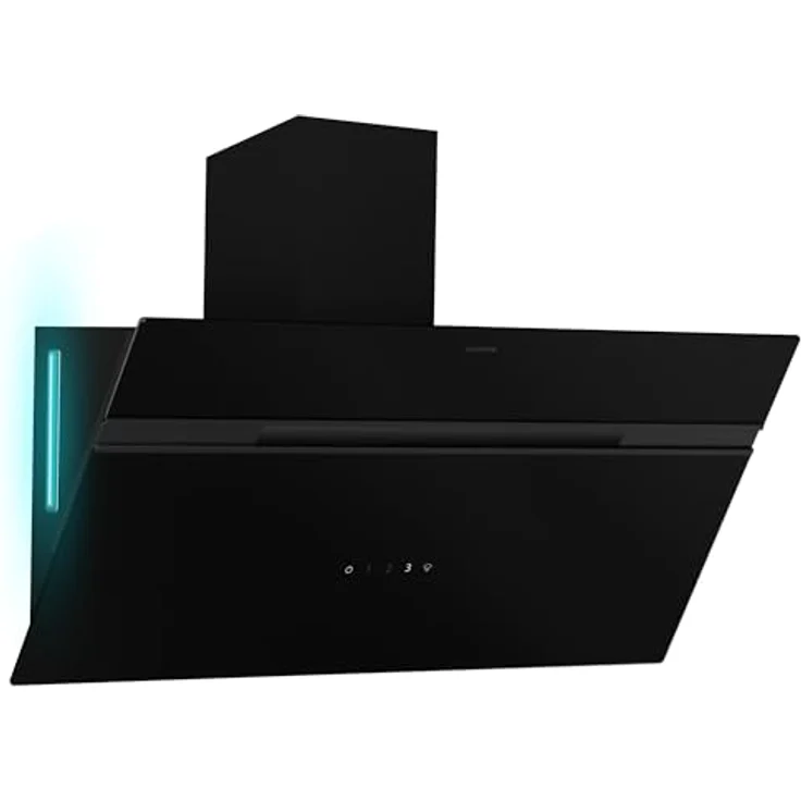 Klarstein Alina Dunstabzugshaube, EEK A, Touchpanel, LED-Beleuchtung, Abluft/Umluft, 615 m³/h, Schwarz – Bild 1