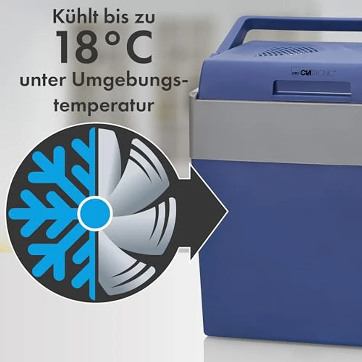 Clatronic KB 3714, elektrische Kühlbox 28L für Auto und Camping, 12V/230V, robustes Gehäuse, blau – Bild 4
