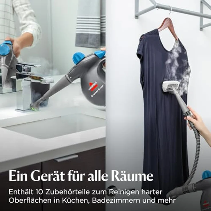 Bissell Steam Shot Dampfreiniger, kompaktes Handgerät für chemiefreie Reinigung, grau – Bild 5