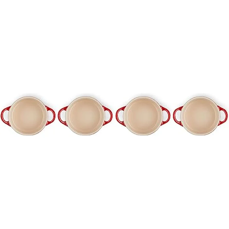 LE CREUSET 79212100600100 Mini-Cocotte-Bräter-Set, 4-teilig, Rund, Je 200 ml, 10 x 5 cm, Steinzeug, Kirschrot – Bild 6
