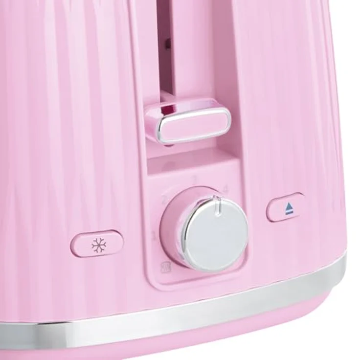 Russell Hobbs Toaster Eden [für 2 Scheiben] (6 Bräunungsstufen, Hebefunktion, Auftau-, Aufwärm- & Stoppfunktion, Krümelschublade, Brötchenaufsatz, Himbeere) 27372-56 – Bild 4