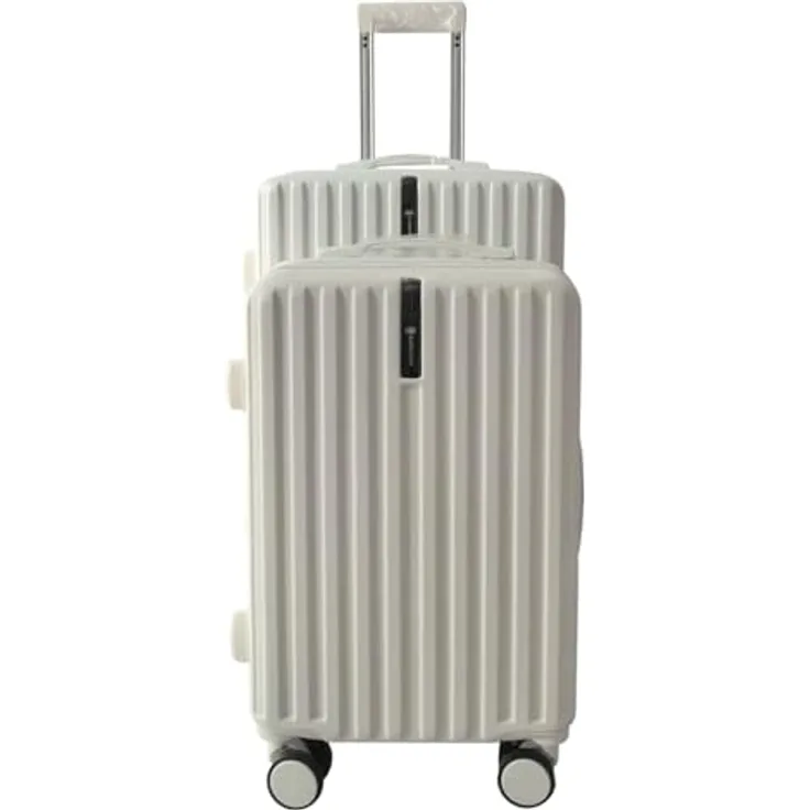 NTK-Collection Leandra, Hartschalenkoffer 2er-Set in Weiß, M (50 l) und L (80 l), mit integriertem Zahlenschloss und leichtläufigen Rollen