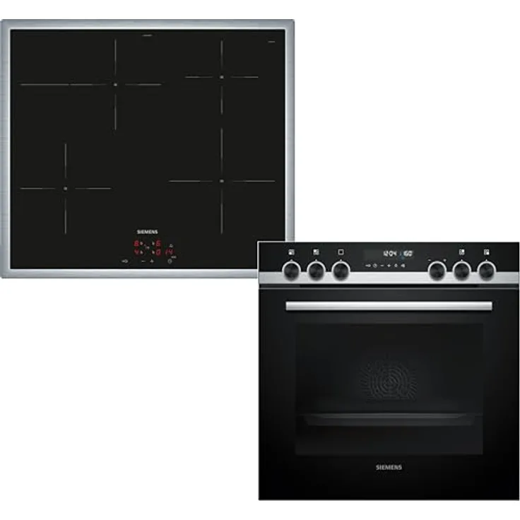 Siemens PQ521IB02 Herdset, Einbau-Herd HE578BBS4 mit 71 l Garraum, Induktions-Kochfeld EI645CFB6E, 9 Beheizungsarten und activeClean® Selbstreinigungs-Automatik