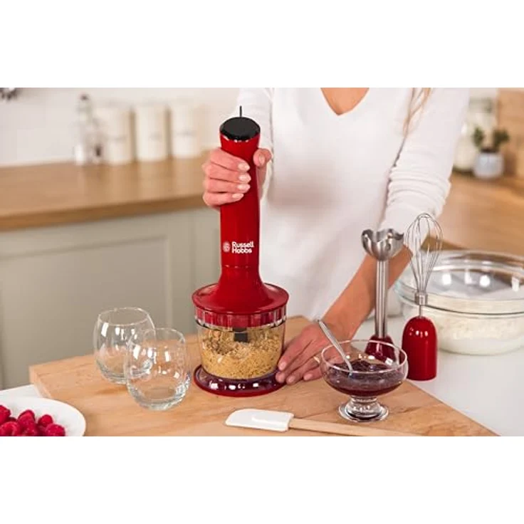 Russell Hobbs Stabmixer 3-in-1 Desire 500W - Zerkleinerer, Mixer- & Schneebesenaufsatz, BPA-freies & spülmaschinenfestes Zubehör, Pürierstab f. Smoothie, Suppen, Joghurt, Saucen, Babynahrung – Bild 5