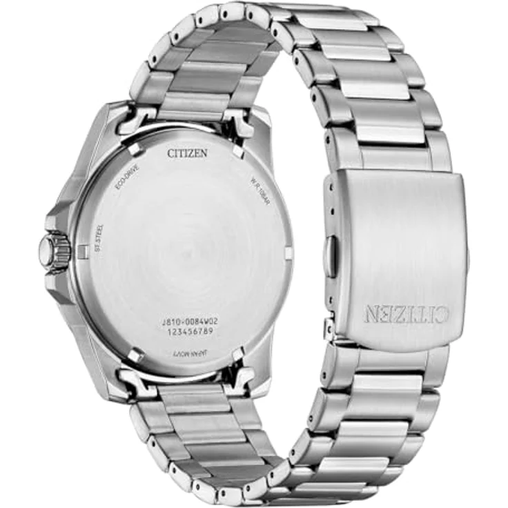 Citizen Herrenuhr Eco-Drive Solar mit Edelstahl Gliederband Silberfarben/Grün AW1811-82X – Bild 4