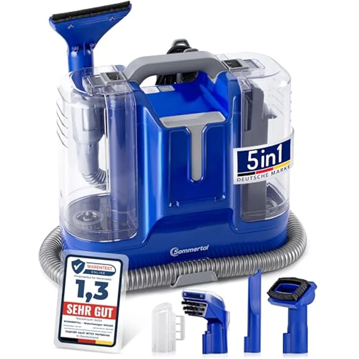 Sommertal Teppichreinigungsgerät SOMMERTAL CompactCleaner WS450 5in1, Aqua Filter, Pet Cleaner, inkl. Zubehör, blau - Preisvergleich – Bild 2