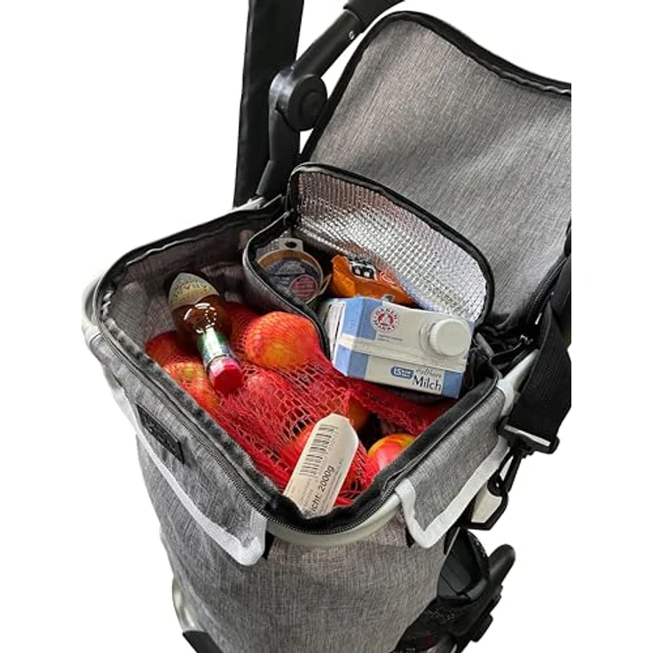 Quick Star Einkaufstrolley, Faltbar, Aluminium, 58 l Volumen, 50 kg Traglast, Grau, mit Kühlfach – Bild 9