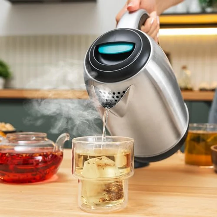 Cecotec Thermosense 200 Steel, Elektrischer Wasserkocher 1,7 L, 2200 W, Edelstahl, 360° drehbare Basis, Cool-Touch-Griff, doppeltes Sicherheitssystem – Bild 2